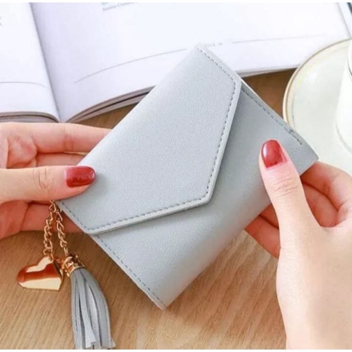 DOMPET LIPAT WANITA HZ ORIGINAL PU LEATHER KECIL KARTU KOIN MINI KOREA TERBARU