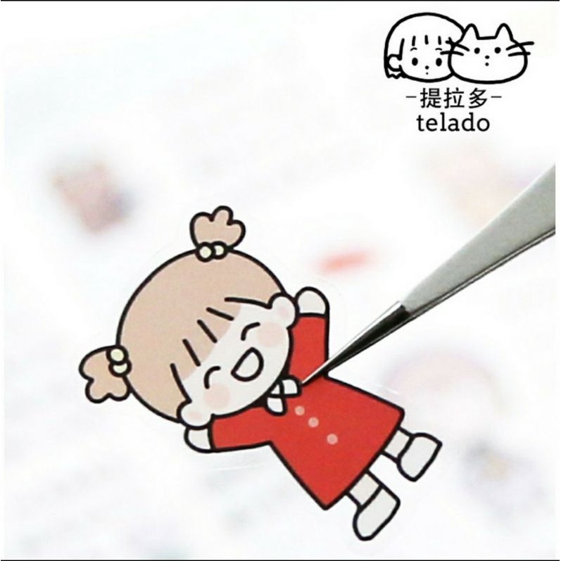 

sticker Waterproof Stiker/Sticker Aesthetic Dekorasi Buku Diary Lucu STIKER 1set(4pcs sticker)