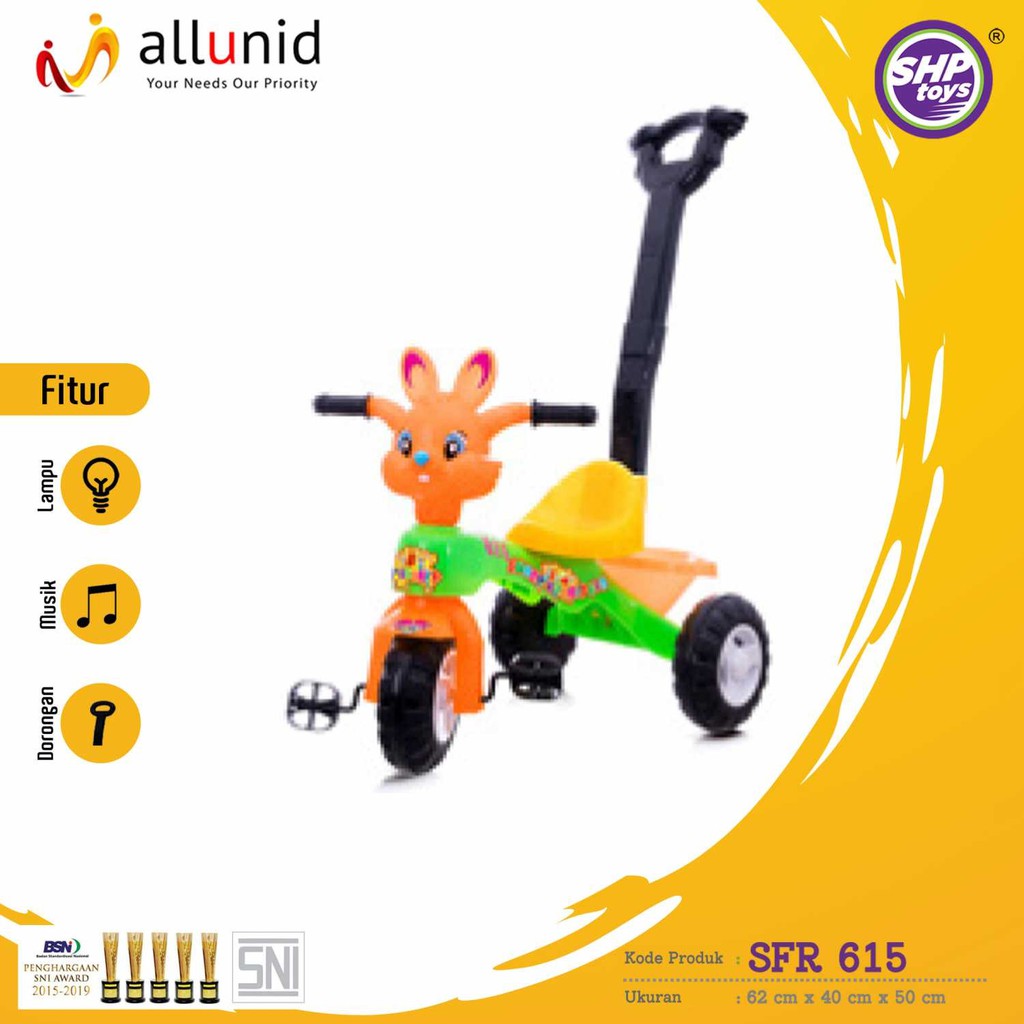 Terlaris Allunid Tricycle SFR 615 SHP Toys Keren