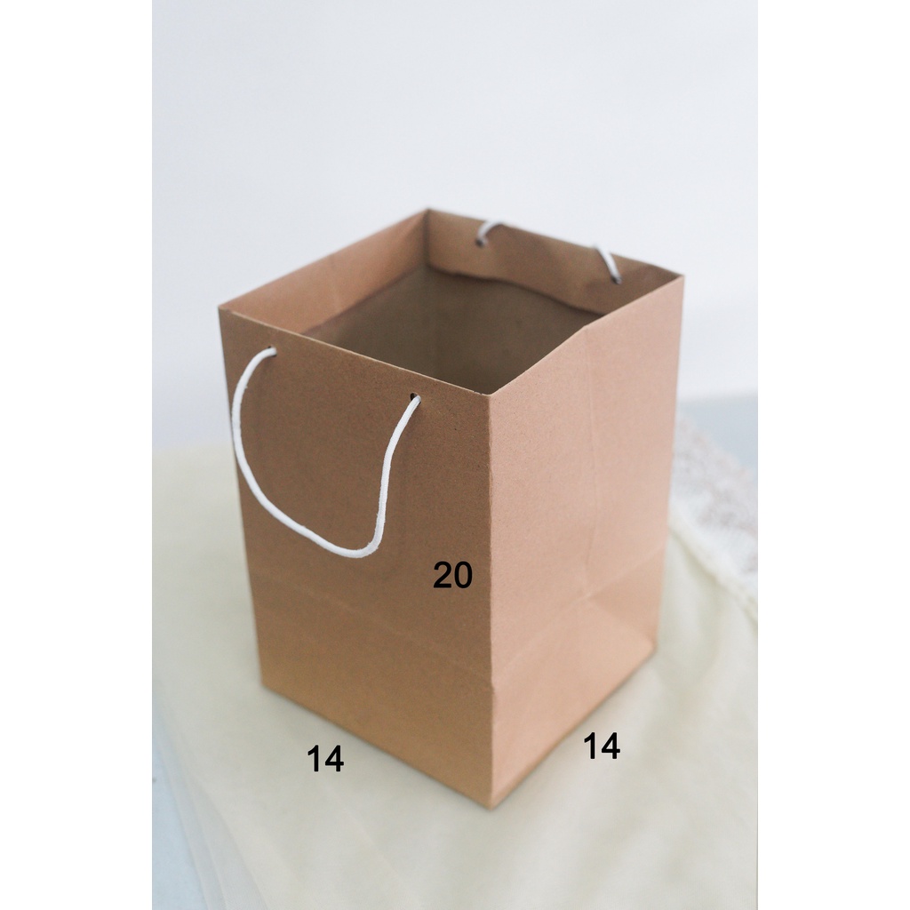 

paper bag 14x14x20 (PxLxT) coklat polos paperbag untuk paper bowl