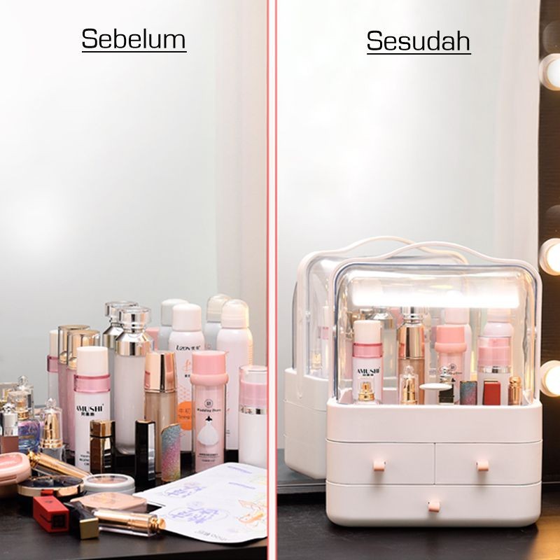 Rak Kosmetik Kotak Makeup Storage Organizer Tempat Penyimpanan D21 - Putih