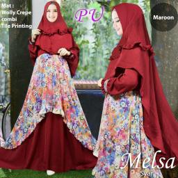 MELSA SYARI JUMBO BAJU MAXI DRESS MUSLIM WANITA MURAH GAMIS CEWEK MODIS KEKINIAN GROSIR MODERN