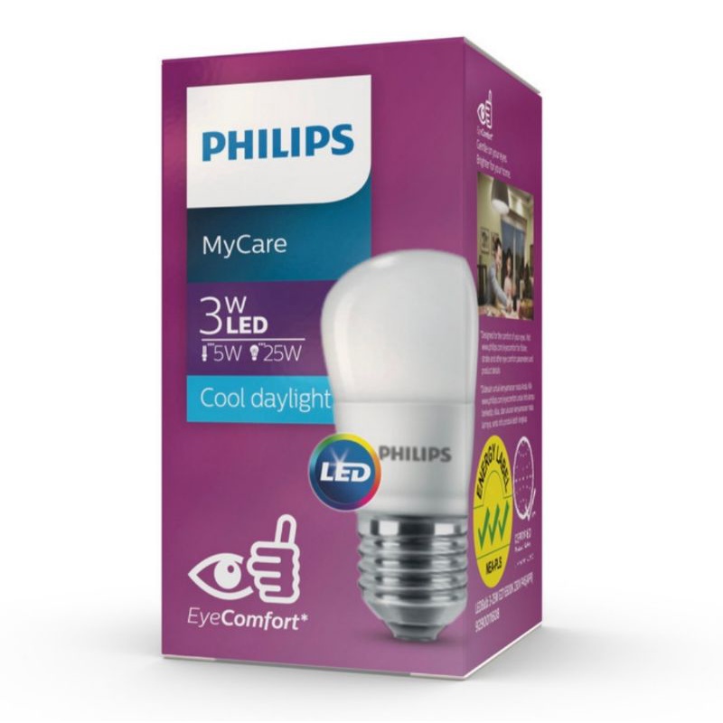 Lampu Philips LED Bulb 3W E27 6500K / 3000K 230V