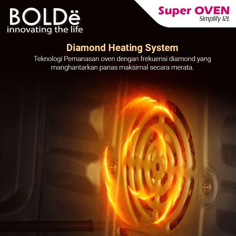 BOLDE Oven Simplify Bolde Superoven 12 Liter Oven Listrik Mini BOLDE - ORIGINAL GARANSI RESMI