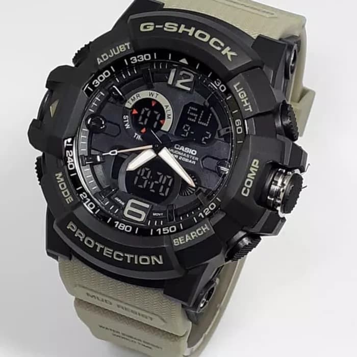 Jam Tangan Gshock GA201 Water Resist Bisa Berenang - Hitam tali Cream