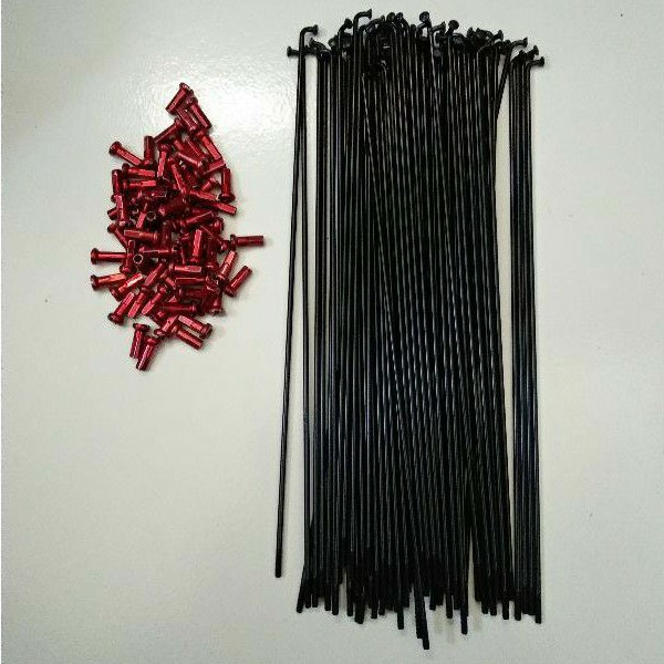 Ruji / jari jari / spoke 20 406 isi 72 biji 195mm warna hitam