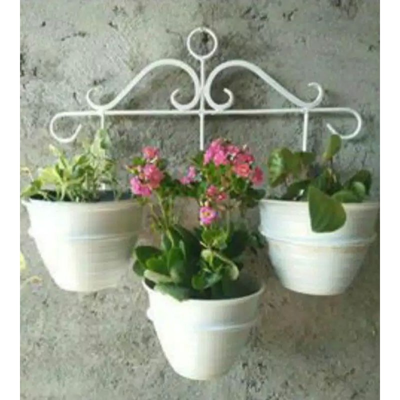 STANDING POT BUNGA DINDING RAK POT BUNGA TEMPEL DINDING RAK BUNGA BESI