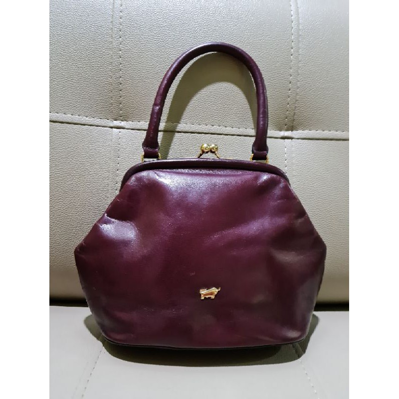 tas mungil braun buffel ori maroon preloved