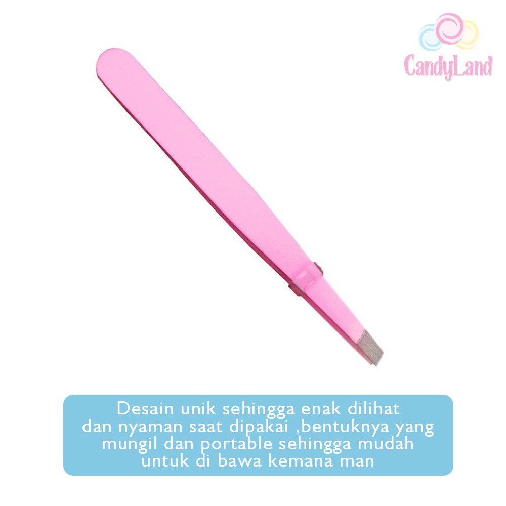 Pinset Penjepit Pencabut Bulu Mata Alis Ujung Miring Stainless Slant Tweezer