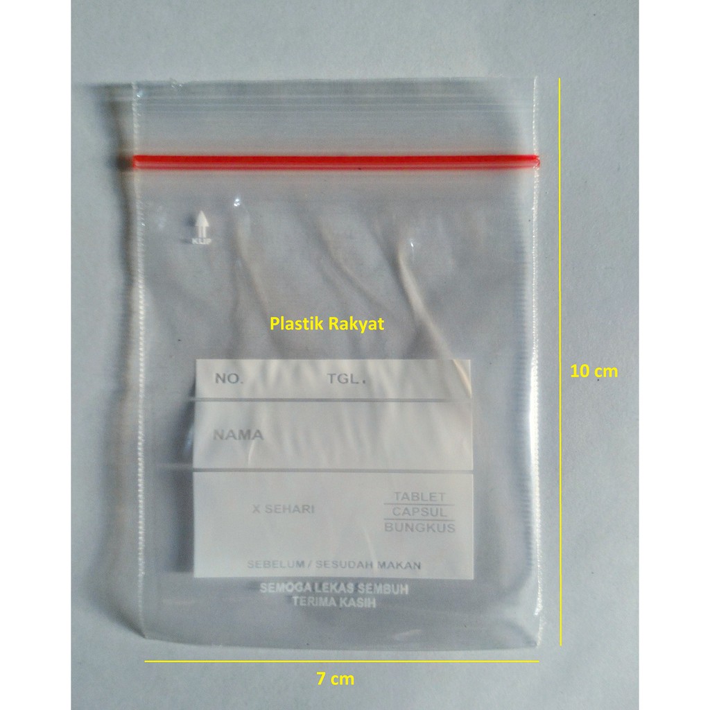 Klip Obat 10x7 Putih (isi 1.000 lembar) / Klip Plastik 10x7 Bening / Plastik Obat 10x7