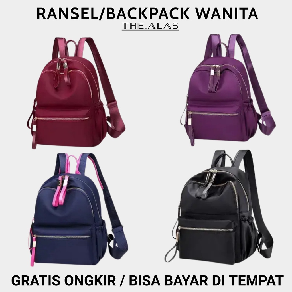 Tas Ransel Backpack Sandang Punggung Wanita / Tas Kerja Kantor Unisex Cewek Cowok