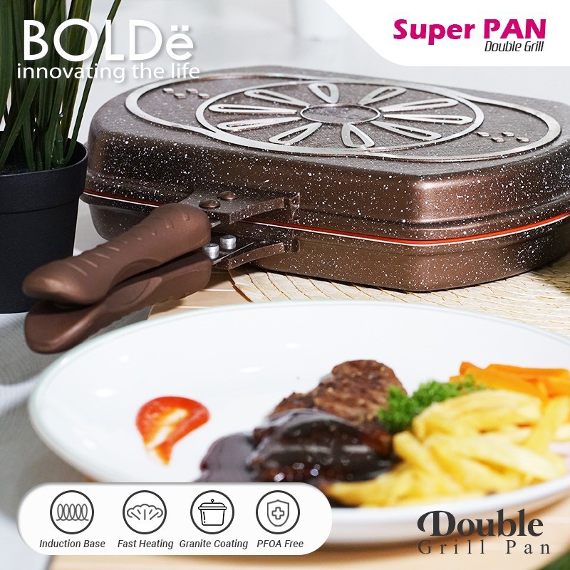 BOLDe SUPERPAN DOUBLE GRILL 30 CM - Wajan Dua Sisi Premium Quality