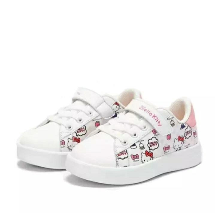 Sepatu Sneakers Anak Perempuan Motif Hello Kitty V2 Terbaru Dan Trendi Umur 3-10 Tahun | Sepatu Anak Perempuan Lucu 2022 - Putih