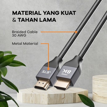 Kabel HDMI To HDMI JETE X8 2 meter Up To 48Gbps - Konverter Usb 200 cm - Garansi 2 Tahun