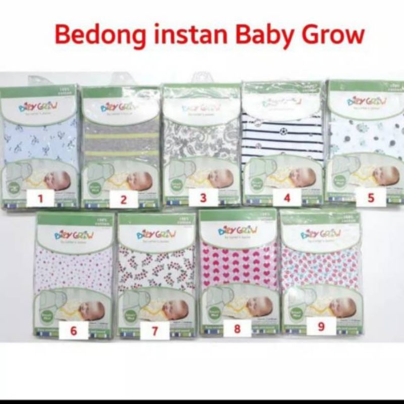 Baby Grow Official Swaddle Me Bedong Bayi Instan dengan Perekat Selimut Bayi