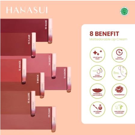 ^ KYRA ^ HANASUI MATTEDORABLE LIPCREAM ORIGINAL BPOM WATERPROOF TRANSFERPROOF LIP Cream