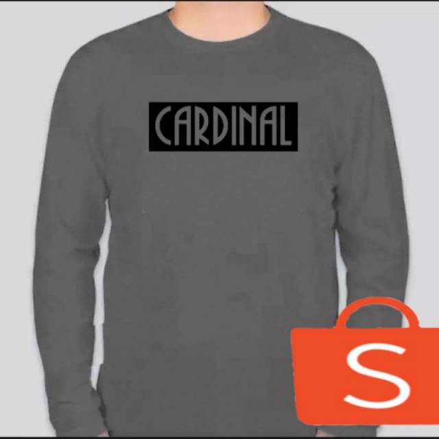  Kaos  pria Distro O NECK Lengan panjang CARDINAL  Shopee  