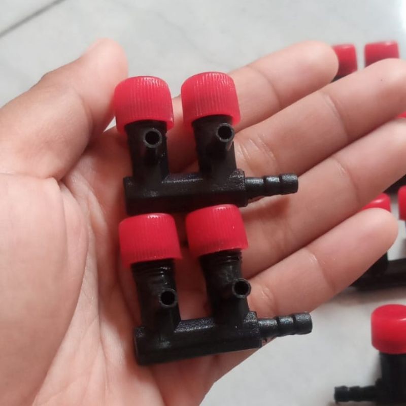 kran udara aerator / stop kran 2 lubang