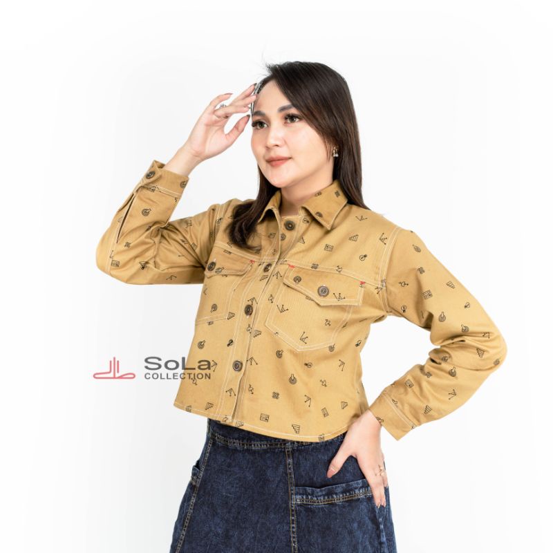 Toball- Jaket Crop Motif Jaket Casual