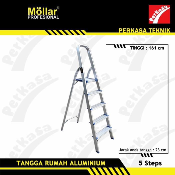 Tangga Rumah Lipat Aluminium Mollar 5 Step Tangga Aluminium 5S