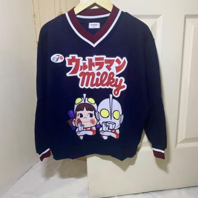 Crewneck Sweater Milky Peko Chan X Ultraman Navy
