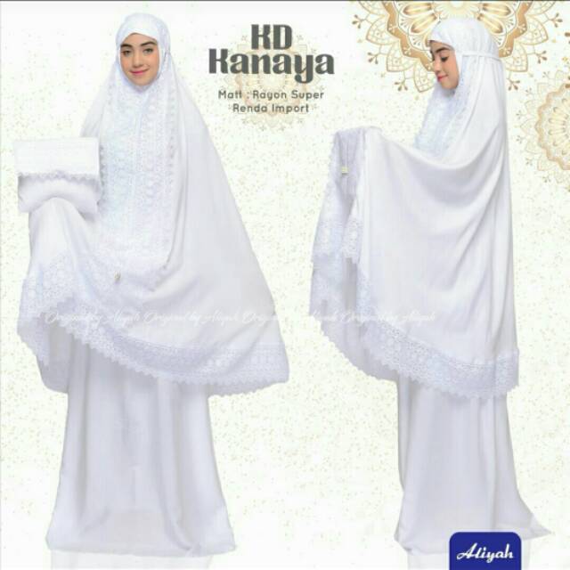 Mukena Dewasa Aliyah Putih KD kanaya Haji dan Umroh Grosir dan Ecer