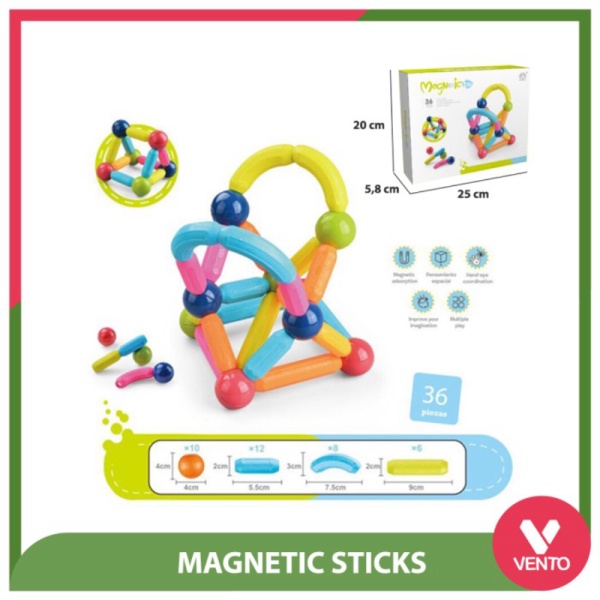 

Mainan Edukasi Magnetic Sticks Toys Balls / Mainan Stik Magnet - CH1024 Murah