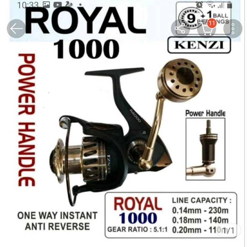 Reel Kenzi Royal 1000 - Power Handle
