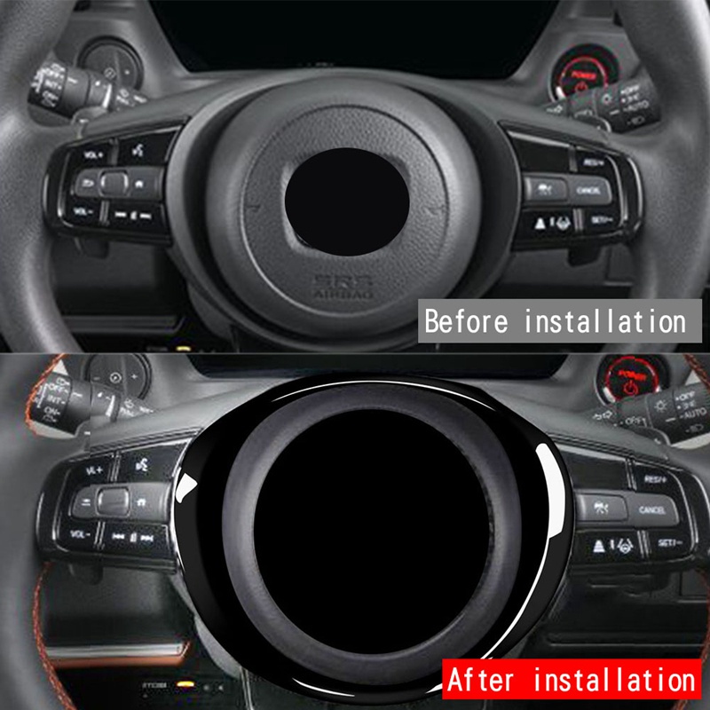 Untuk Honda Vezel HR-V HRV 20212022 Interior Setir Mobil Ring Panel Cover Trim Dekorasi Bingkai Hitam Terang