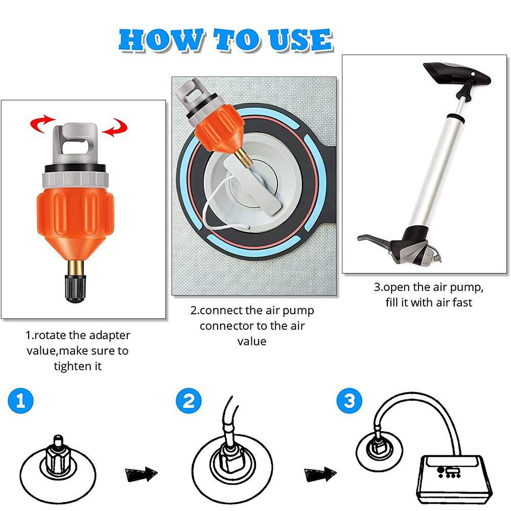 Adaptor Pompa SUP Perahu Karet Nanas Paddle Board Pumping Head Connector Adaptor Katup Udara Kayak Tiup