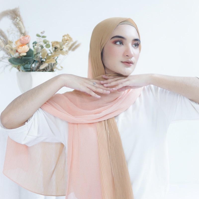 Anna pleats ombre/pashmina gradasi/pashmia plisket tanpa garis tengah-6