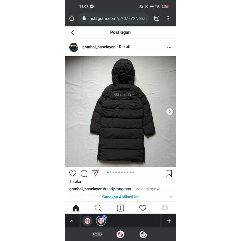 Jaket Outdoor Bulu Angsa Eider