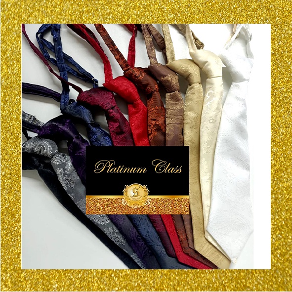 Dasi anak batik Instant adjuster merah hitam coklat putih maroon platinum class