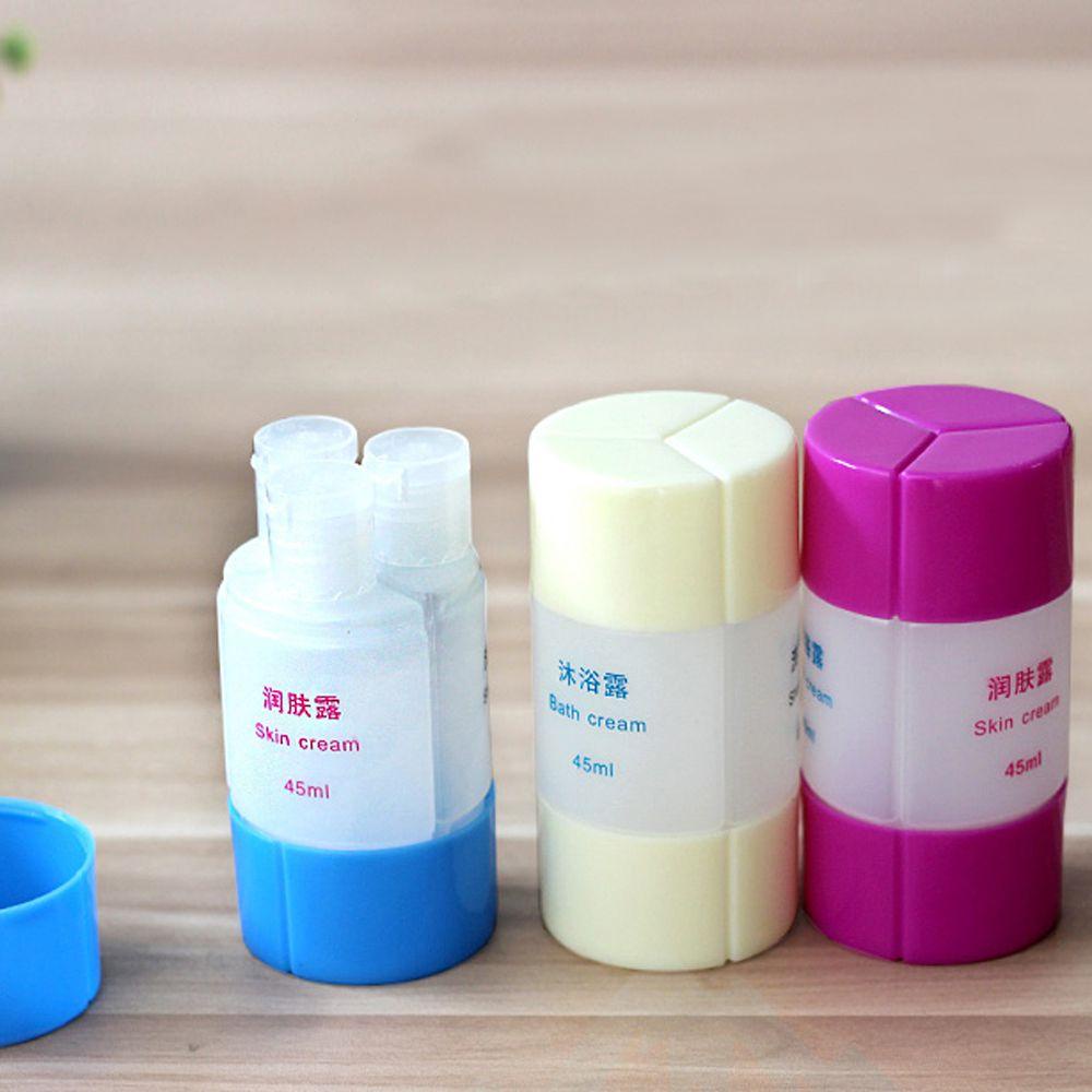 Nickolas1 Botol Isi Ulang 4in1 Berisi Shampoo Storage Box Dispenser Sabun Cair Wash Case Tempat Kosmetik Wadah Kamar Mandi Traveling Reusable Bottles