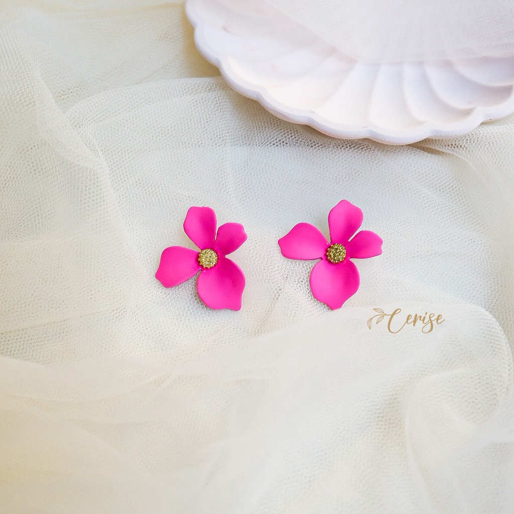 Plumeria Earrings | Anting tusuk bunga korea warna warni cantik aksesoris wanita trendy stylish