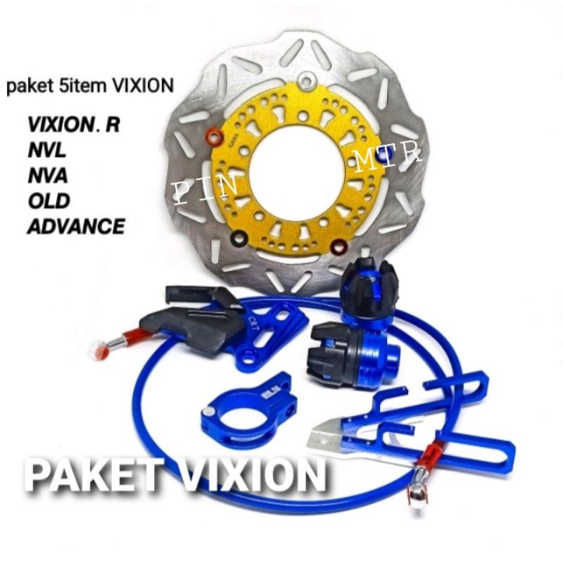 PAKET VARIASI MOTOR VIXION(PNP)DISC CAKRAM+TUTUP KALIPER+JALU AS NAGA+JEPITAN SELANG+SELANG REM DPN