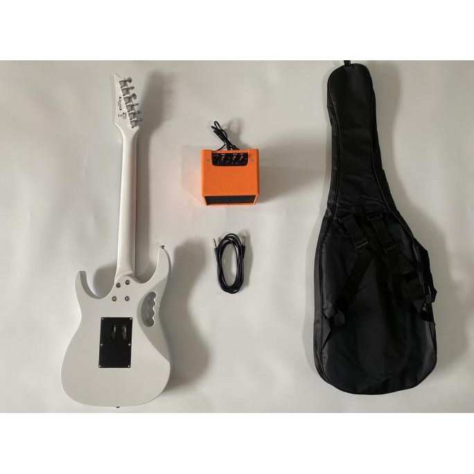 Paketan Gitar Ibanez Jem Flower + Ampli Distorsi + Kabel Jack & Tas