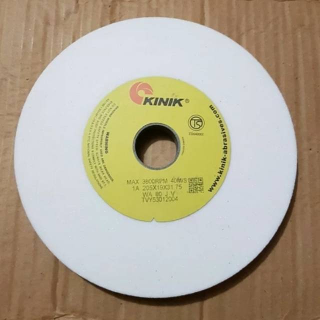 KINIK Surface Grinding Wheel 205 X 19 X 31.75 WA 46 KV 1A Straight Type Batu Gerinda Lurus KINIK
