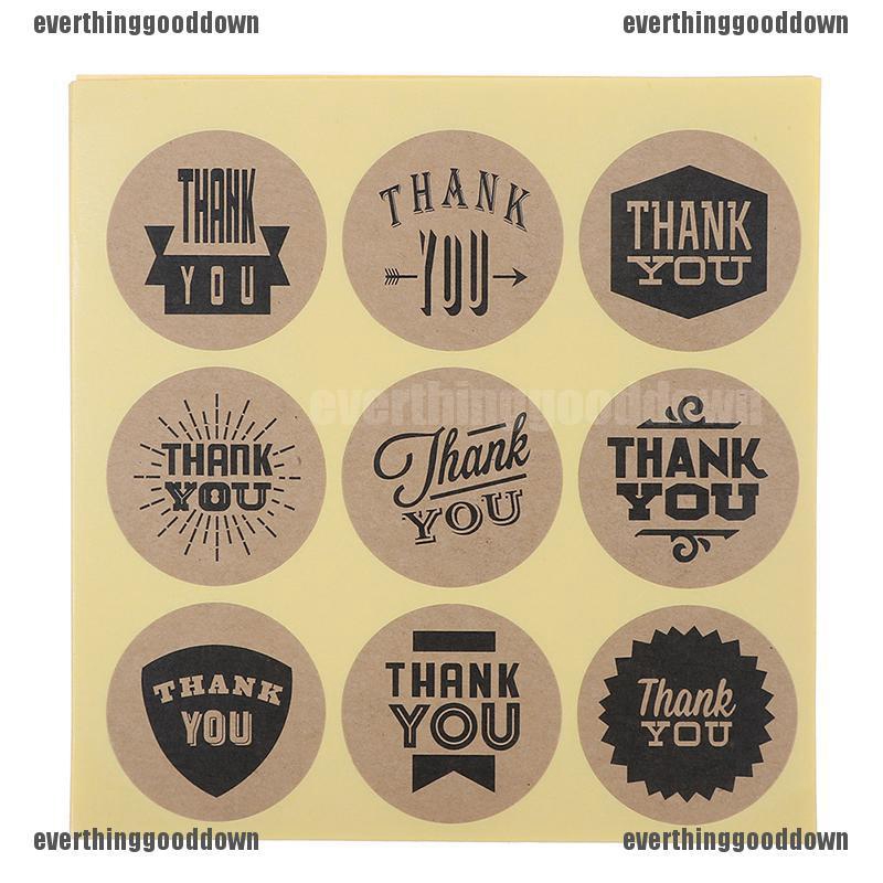 90Pcs Stiker  Label Segel Tulisan  Thank You Shopee Indonesia