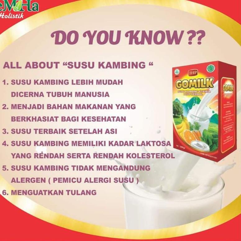 

[KODE PRODUK MSQ7P9769] BISA COD -- GO MILK / GOMILK ORIGINAL, COKLAT, STROBERI SUSU KAMBING ETAWA PLUS HERBAL (ECER)