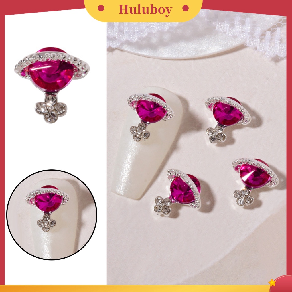 Huluboy Huluboy♡ 5 Pcs / Set Ornamen Kuku Efek Glitter 3D Warna-Warni Untuk Wanita