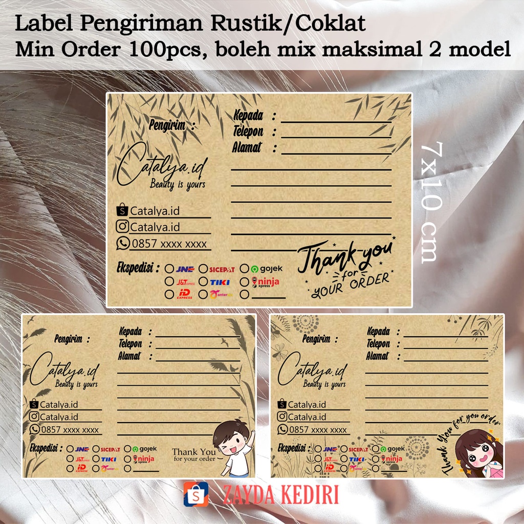 

[Min 100] Label Pengiriman Olshop Rustik/pengiriman coklat