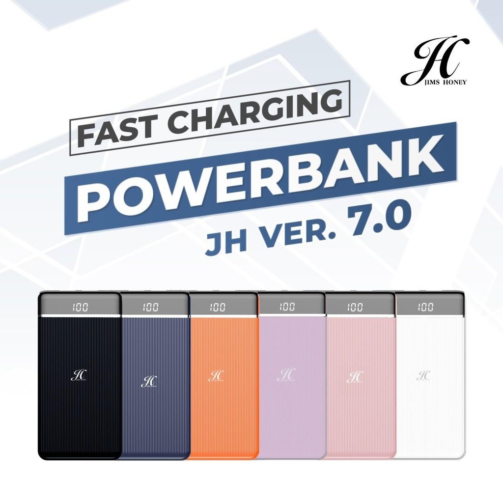 JIMS HONEY JH Powerbank Versi 7.0 PB Triple Port Type C dan Micro USB 10.000 mAh Power Bank 3 output
