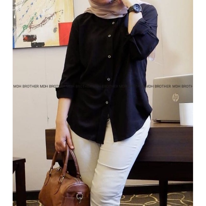 NEW ARRIVAL//BASIC SHIRT//MATT ZARRA TWIL RAYON//KEMEJA//BLOUSE//PAKAIAN WANITA MUSLIM//ORIGINAL PRODUK//