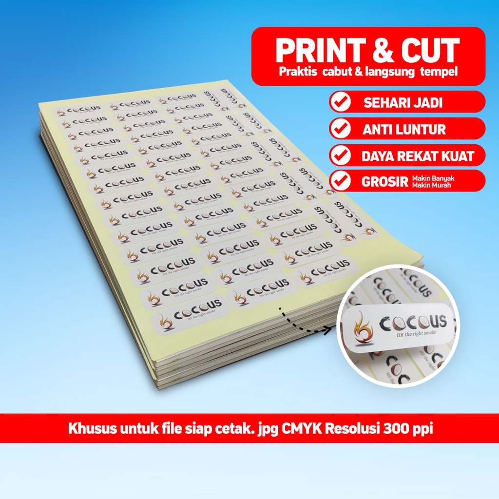 Cetak Stiker Cutting A3+ / Cetak Stiker A3+ Cutting / Cetak Stiker A3 / Cetak Label Cutting / Cetak 