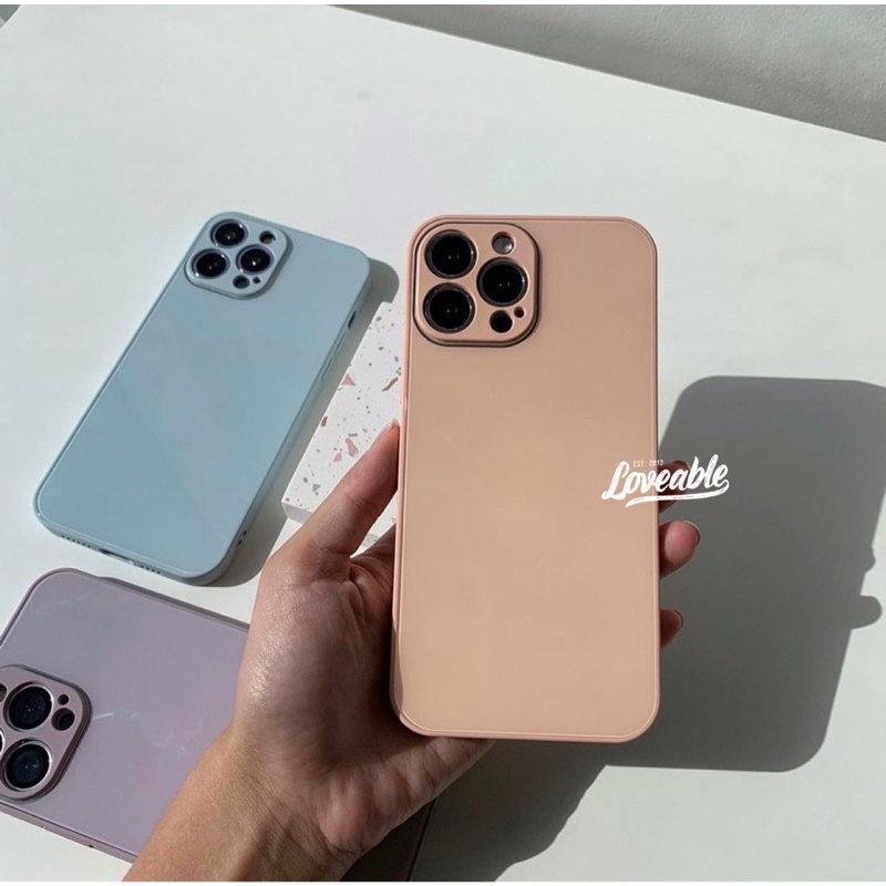 pastel glass case for iphone 7 8 plus x xs max xr 11 12 13 pro max