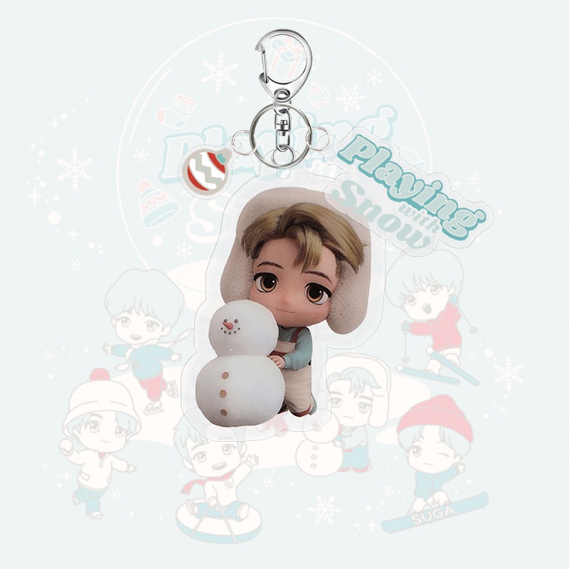 Gantungan Kunci Desain Kartun BTS Miniytan Bahan Akrilik