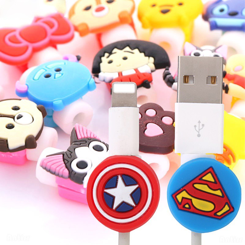 (Ready Stock) Pelindung Kabel Data / Charger Usb Anti Patah Motif Kartun