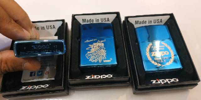 Zippo Blue Ice Grade Ori - Zippo Exclusive - Include Box Zippo - Kotak Zippo