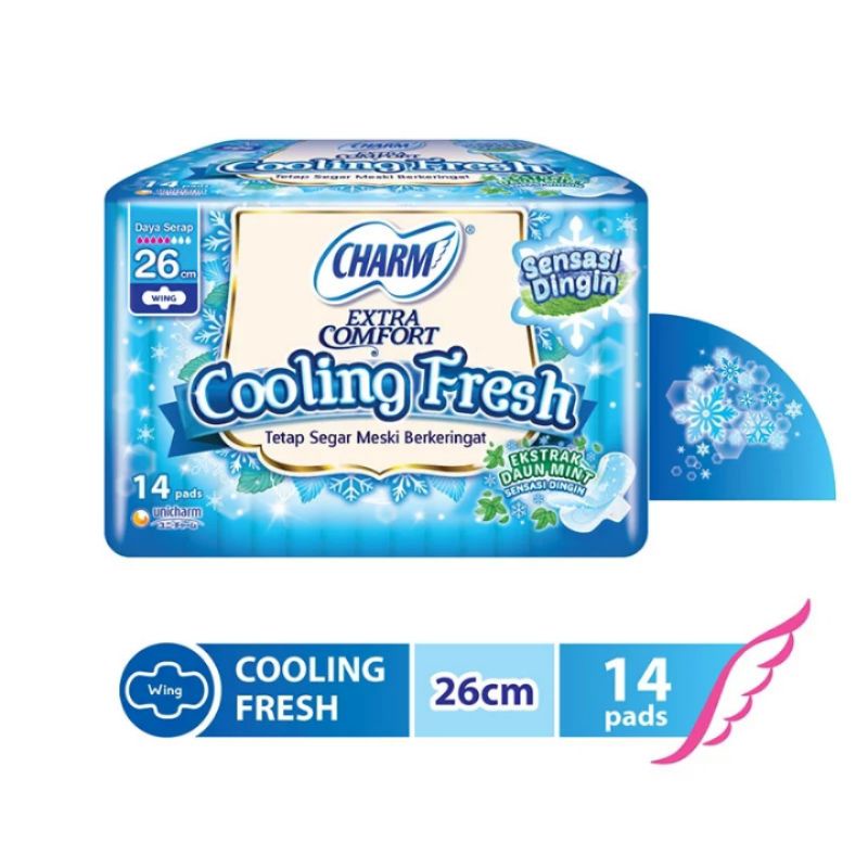 CHARM Cooling Fresh Night Wing Pembalut &amp; Pantyliner